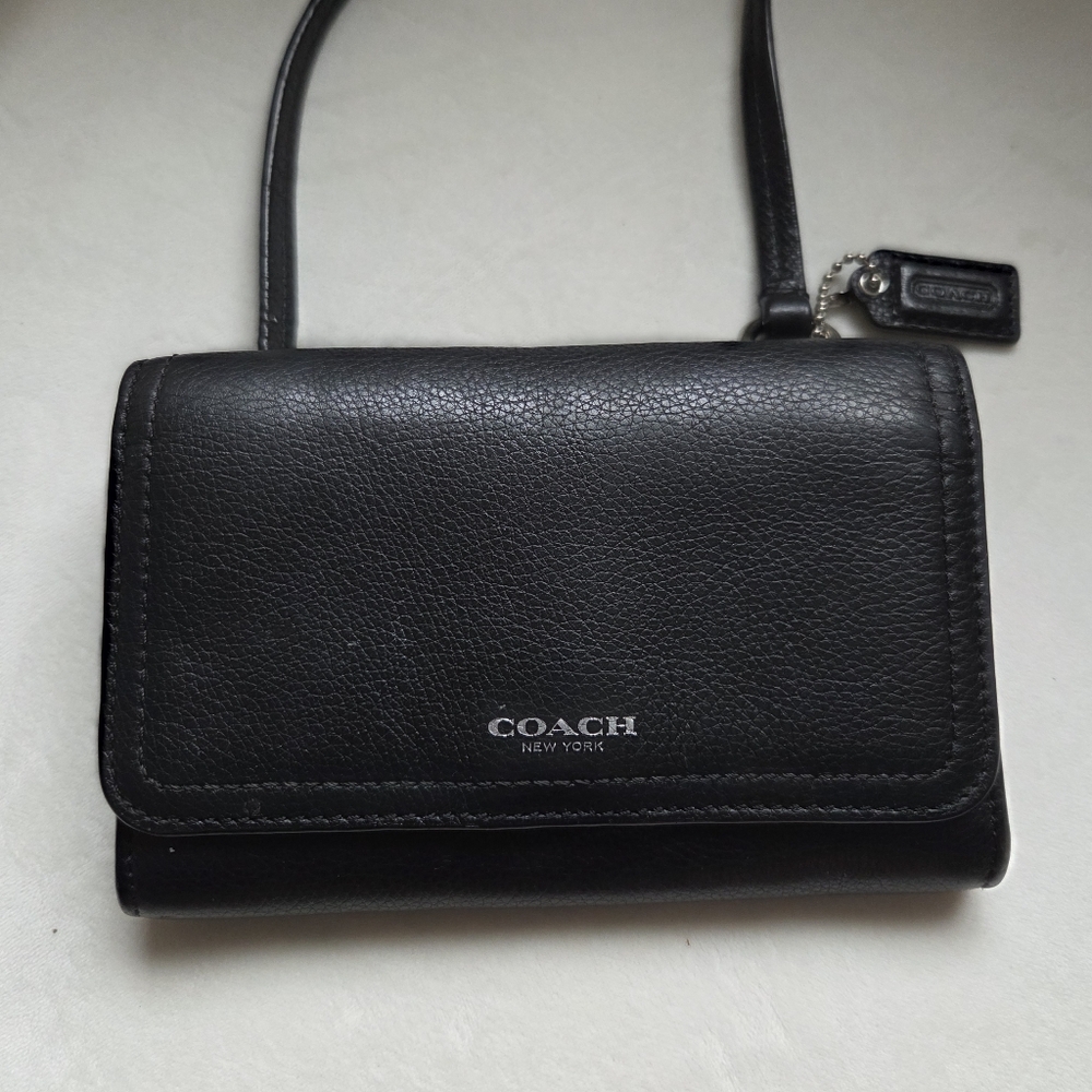 Coach Black Pebbled Leather Crossbody Bag